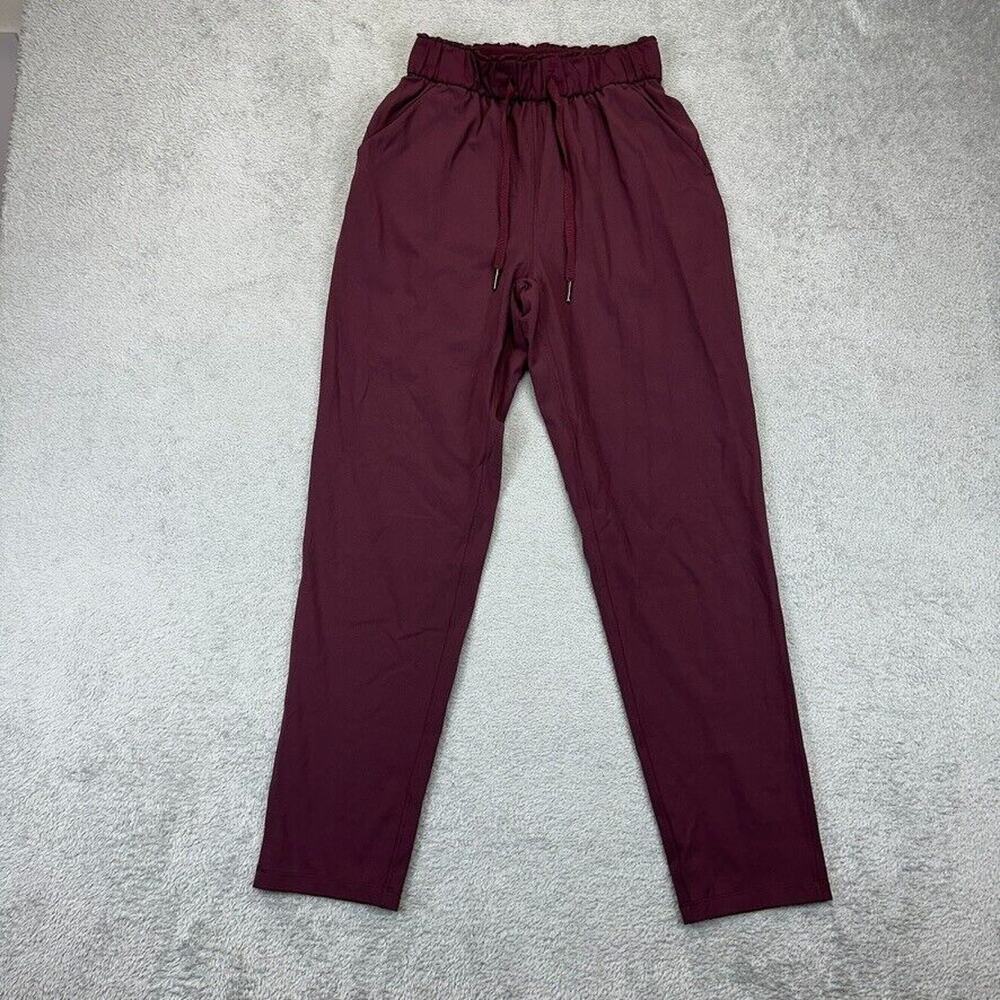 Lululemon Keep Moving Pant Size 2 Red 7/8 High Rise Pull On Everyday Athletic